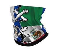 Passamontagna Mexico Mexican And El Salvadorean Flag Wavy Combine Fascia Capelli Multifunzione Scaldacollo Durevole Ghetta Da Collo Per Escursionismo Campeggio Pesca 25X50CM