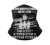 Passamontagna Never Underestimate An Old Man Who Is Also A Vietnam Veteran Fascia Capelli Traspirante Scaldacollo Durevole Ghetta Da Collo Per Campeggio Pesca Escursionismo 25X50CM