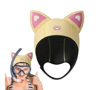 Passamontagna per immersioni subacquee - Copricapo termico in neoprene, cuffia da bagno 3 mm | cuffia da bagno in neoprene con orecchie di gatto carine, protezione termica, copricapo sotto;