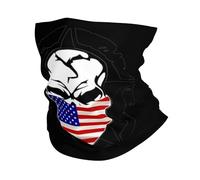 Passamontagna Skull America Flag Ghetta Da Collo Multifunzione Scaldacollo Traspirante Fascia Capelli Per Campeggio Escursionismo Ciclismo 25X50CM