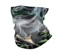 Passamontagna Skull Cannabis Leaves Psychedelic Marijuana Hippie Weed Headwrap Traspirante Antivento Scaldacollo per Motocicletta Pesca Estivo 25X50Cm