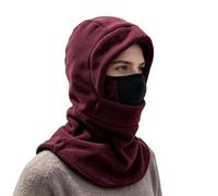 Passamontagna termico in pile da sci, antivento invernale per viso e collo | 49,8 x 32 cm, copricapo in pile spesso a doppio strato con alta elasticità, unisex, adatto per teste da 55,9 a 61 cm