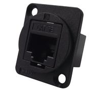 Passante Montaggio Pannello Connettore UTP CAT5E RJ45-RJ45 Nero - CP30220