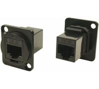 Passante Montaggio Pannello Connettore UTP CAT5E RJ45-RJ45 Nero Metl - CP30220MB