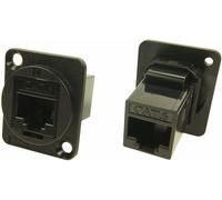 Passante Montaggio Pannello Connettore UTP CAT6 RJ45-RJ45 Nero - CP30222