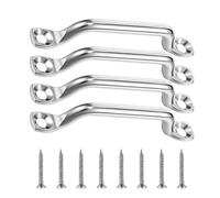 Passante per fante con cinturino superiore - Acciaio inossidabile da 2,83 pollici | 4x di ancoraggio per carichi pesanti, Hardware per barca multifunzionale con viti autofilettanti a testa piat