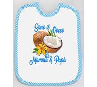 PASSAPAROLA Bavaglino/Bavaglio/Bavetta per Bimbi Bebè Neonati, spiritoso,divertente, simpatico,umoristico, cotone 100%, MADE IN ITALY, cotone più spugna dim.22x30 cm (PI132 Cocco di Mamma & Papà)