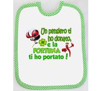 [Passaparola] Bavaglino - Pensiero Fortuna verde - Umoristico - unisex pappa - Made in Italy