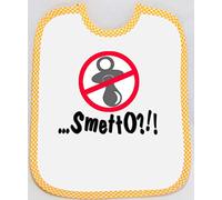 [Passaparola] Bavaglino - Smetto Ciuccio giallo - Umoristico - Unisex Bambina Bambino pappa - Made in Italy