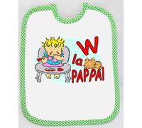 [Passaparola] Bavaglino - Viva la pappa verde - Umoristico - Unisex Bambina Bambino pappa - Made in Italy