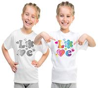 PASSAPAROLA, T-Shirt Solar Bambino Che Cambia Colore al Sole, Maglietta Bimbo Girocollo Manica Corta, 100% Cotone, 150gr/m2 (8-10 Anni, S12 Love)