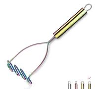Passapatate In Arcobaleno, Passapatate In Metallo Resistente In Acciaio Inossidabile Con Placcatura In Arcobaleno In Titanio, Schiacciapatate, Verdura E Frutta, Lavabile In Lavastoviglie (9.6 Pollici)