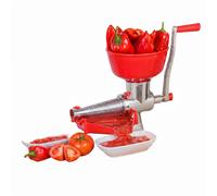 Passapomodoro a Manovella Imbuto Superiore Spremipomodoro Manuale Grip Rosso