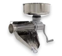 Passapomodoro manuale con imbuto cono e gocciolatoio in acciaio inox per cucina