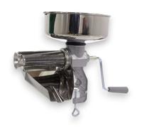 Passapomodoro manuale in acciaio inox con imbuto e cono