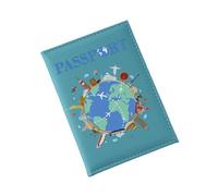 Passaporti titolari di viaggio, accessori da viaggio, stampa a colori, copertura per passaporti globali per carte di credito, passaporto, copertura in pelle PU, cover globale, Blu lago, Bellezza di