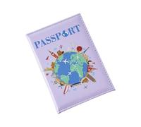 Passaporti titolari di viaggio, accessori da viaggio, stampa a colori, copertura per passaporti globali per carte di credito, passaporto, copertura in pelle PU, cover globale, Viola, Bellezza di massa