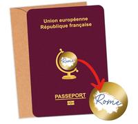 Passaporto con graffio a sorpresa - Regalo di viaggio - Scrittura a mano - Recto/Verso - Blocco per graffi Suspense - Busta Kraft inclusa