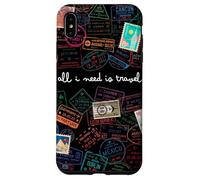 Passaporto mondo timbri viaggi francobolli I need travel Custodia per iPhone XS Max