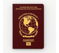 Passaporto Partenza in Pensione - Idea Regalo Originale Collegio | Libro degli ospiti Umorismo da completare uomo o donna | Taccuino souvenir divertente e personalizzato per festa in pensione e vaso
