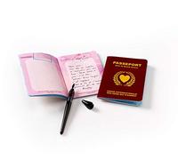 Passaporto per le Grand Amour - Libro degli ospiti per un anniversario di matrimonio, note, argento, vergogno, regalo da donna/uomo, marrone