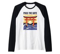 Passare Il cancello Cultura Giapponese Itsukushima Torii Santuario Miya Maglia con Maniche Raglan