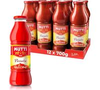 passata di pomodoro mutti confezione da 12 barattoli in vetro da 700 g + omaggio MUTTI Pomodori Pelati, 400g