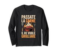Passate La Carne Il Re Vuole Grigliare Maglia a Manica