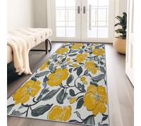 passatoia 60x180 cm Antiscivolo Lavabile Antimacchia Stile floreale vintage di William Morris Tappeto Runner Lungo per Corridoio Ufficio Entrata Casa Cucina da Ingresso Giallo