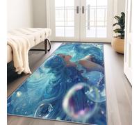 passatoia 60x240 cm Antiscivolo Lavabile Antimacchia Bolla della sirena dei sogni Tappeto Runner Lungo per Corridoio Ufficio Entrata Casa Cucina da Ingresso Verde e blu