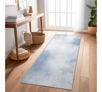Passatoia Corridoio Fresco come una nuvola diffuso Tappeto Cucina Antiscivolo Lavabile 60x210 cm Assorbente per Porta, Ingresso Interno e Lavanderia Verde Blu Grigio