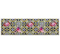 Passatoia da cucina, 100% Made in Italy, Tappeto antimacchia con stampa digitale, Runner antiscivolo e lavabile, Modello Maiolica - Bertina, cm 180x52