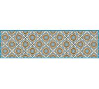 Passatoia da cucina, 100% Made in Italy, Tappeto antimacchia con stampa digitale, Runner antiscivolo e lavabile, Modello Maiolica - Edda, cm 180x52