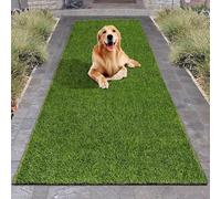 Passatoia Erba Sintetica Prato Sintetico Artificiale Giardino 2 Cm Bicolore Effetto Secco Drenante Resistente Uv Terrazzo Balcone Manto Calpestabile 20Mm Zerbino Striscia - Bicolore - 1x3 MT