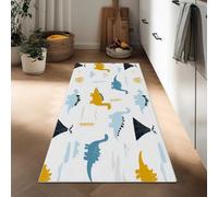 Passatoia Ingresso Animali Graffiti Dinosauri, Tappeto Lungo Corridoio 60 x 180 cm, Tappeto Lavabile Stile Cartoon Antiscivolo per Camera da Letto Cucina Ingresso