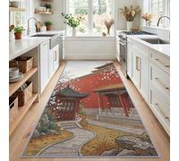 Passatoia per corridoio lavabile antiscivolo 80 x 300 cm, città proibita | Passatoia per corridoio, a pelo basso, morbido, stile orientale, classico, per corridoio, ingresso, lavanderia, porta