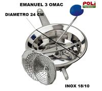 PASSATUTTO PASSA VERDURE ACCIAIO INOX 18/10 DIAMETRO 24 CM OMAC EMANUEL3 ART 190