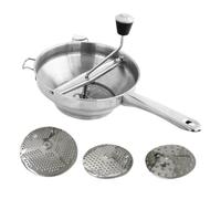 Passaverdura rotativo, passaverdure per salsa di mele - Macinino ergonomico a 3 dischi per macinazione Macinino per alimenti in acciaio inossidabile,Tritatutto da cucina rotante con manico tritatutto