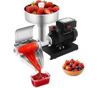 Passaverdure E Spremitrice Elettrica per Pomodori da 450 W - Passaverdure in Acciaio Inox per Una Rapida Spremitura della Frutta - capacità da 198,42 A 352,74 Libbre/Ora Black+Silver