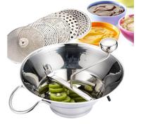 Passaverdure in acciaio inox, Passaverdure manuale, Per marmellate e puree, Per puree di verdure, Tritatutto, Diametro 30 cm, 5 dischi,A