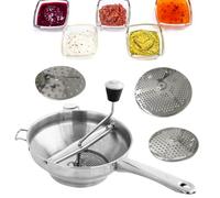 Passaverdure per Salsa di - 19x8x33,5 cm Passaverdure in Acciaio | Smerigliatrice rotativa con 3 dischi | Tritatutto manuale multifunzione | Puree composte conserve | La cucina fatta in