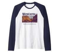 Passeggia nel Deserto Occidentale Vintage del Selvaggio West Maglia con Maniche Raglan