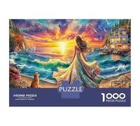 Passeggiata al Tramonto Puzzle da Assemblare Carta Resistente Donna e Tramonto sul Mare Regalo di Compleanno Rilassante e Antistress 52x38cm/1000pezzi