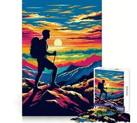 Passeggiata Escursionismo Tramonto Adolescenti Puzzle da 1000 pezzi Abilità di ragionamento Antistress Divertimento Taglio netto Il miglior regalo (38x52cm)
