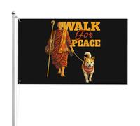 Passeggiata per la pace con i monaci e il cane Aloka, bandiere 3x5 piedi, bifacciali, stampa ad alta definizione, resistenti alle intemperie, ideali per eventi sportivi e festival.