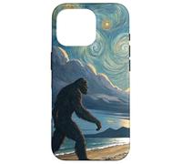 Passeggiata sulla spiaggia tropicale di Bigfoot sotto i cieli crepuscolari stellati Custodia per iPhone 16 Pro