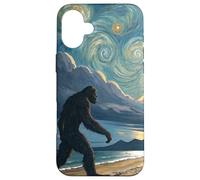 Passeggiata sulla spiaggia tropicale di Bigfoot sotto i cieli crepuscolari stellati Custodia per iPhone 16 Plus