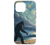 Passeggiata sulla spiaggia tropicale di Bigfoot sotto i cieli crepuscolari stellati Custodia per iPhone 16 Pro Max