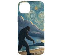 Passeggiata sulla spiaggia tropicale di Bigfoot sotto i cieli crepuscolari stellati Custodia per iPhone 14 Plus