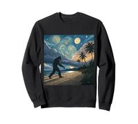 Passeggiata sulla spiaggia tropicale di Bigfoot sotto i cieli crepuscolari stellati Felpa
